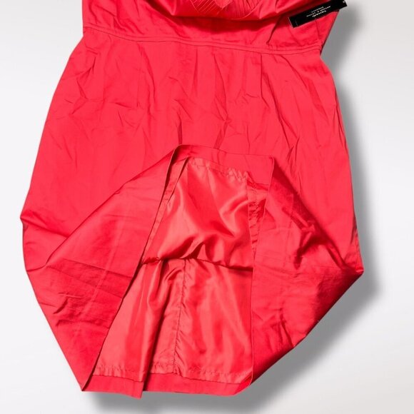 Tahari Arthur S. Levine Papaya Sleeveless Shift Dress V-Neck Size 16 - Picture 10 of 11